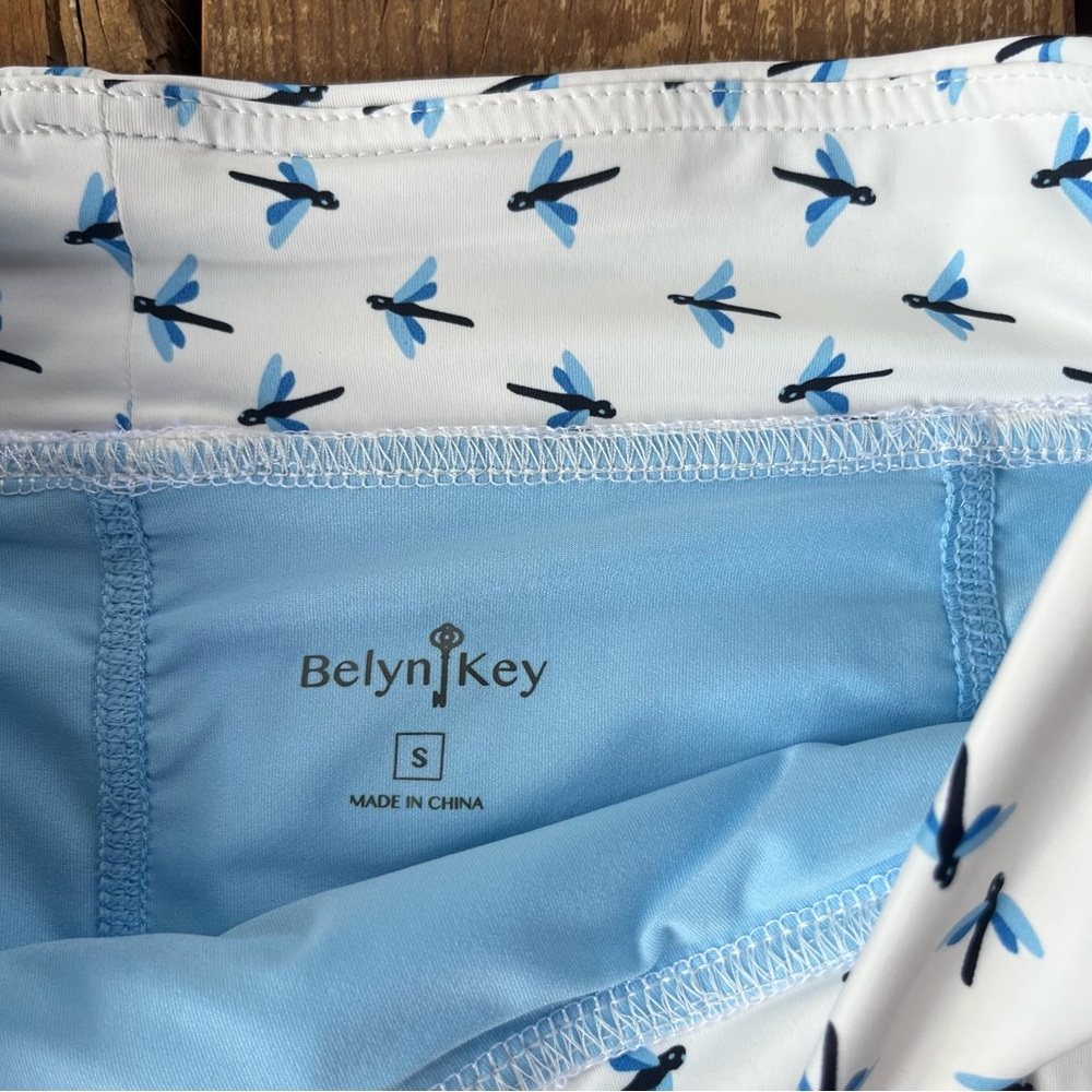 Belyn Key White Skort with Blue Dragonfly Print - Picture 5 of 8